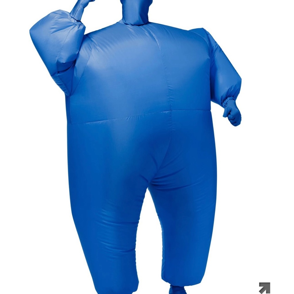 Blue blow up morph suit